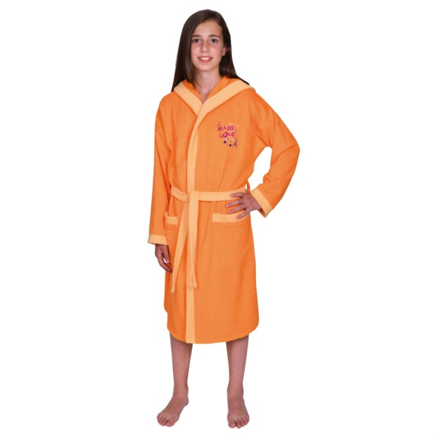M�dchen-Bademantel Love maracuja Gr��e 116-176