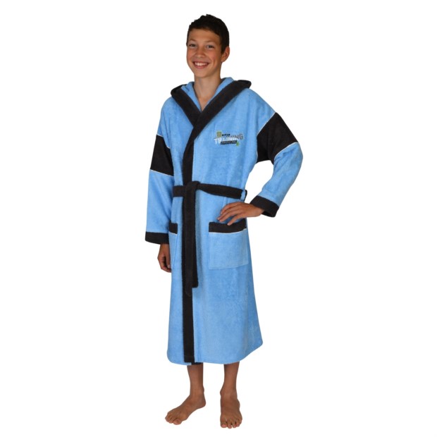 Kn. Bademantel Training hellblau Gr��e 128-176