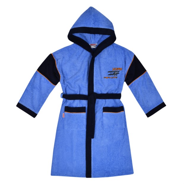 Kn. Bademantel Flugzeug hellblau Gr��e 128-152