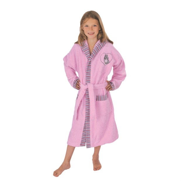 M�dchen-Bademantel Pferd rosa Gr��e 116-164
