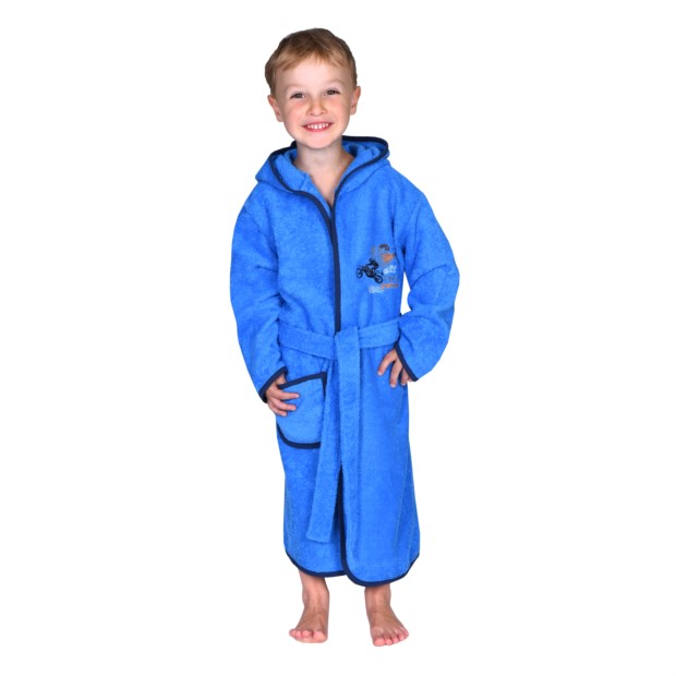 Kn. Bademantel Motorradfahrer royal Gr��e 116