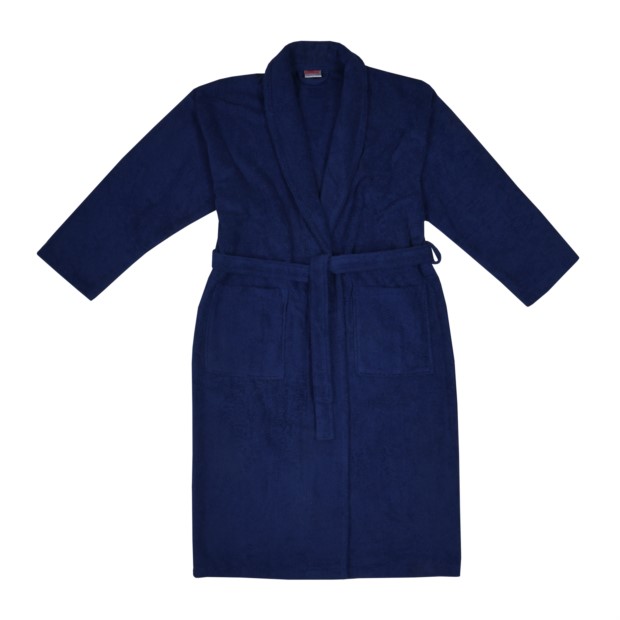 Da./He. Bademantel Schalkragen marine Gr��e S-XXL