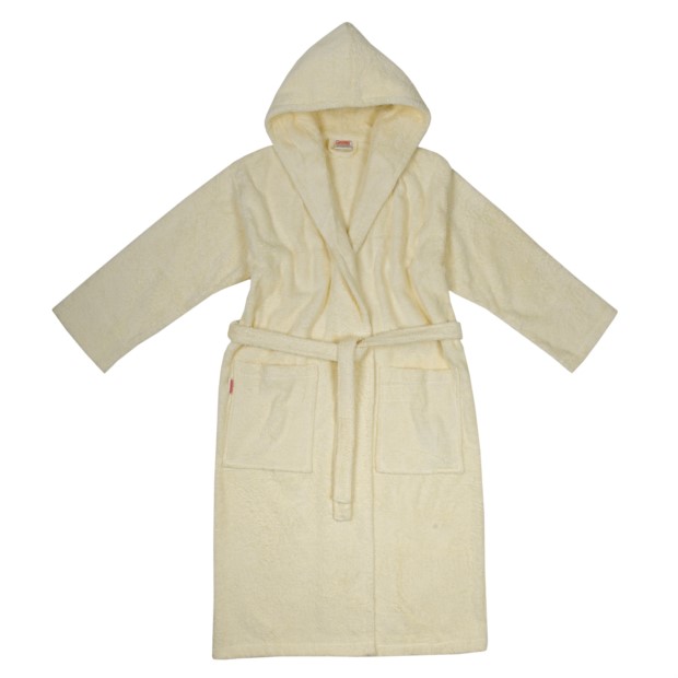 Da/He. Bademantel Kapuze creme Gr��e S-XL