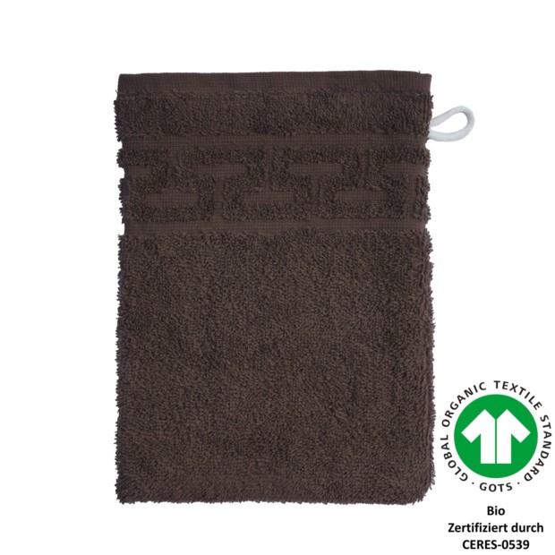 Jacquard M GOTS coffee Waschhandschuh Gr��e 17/22 