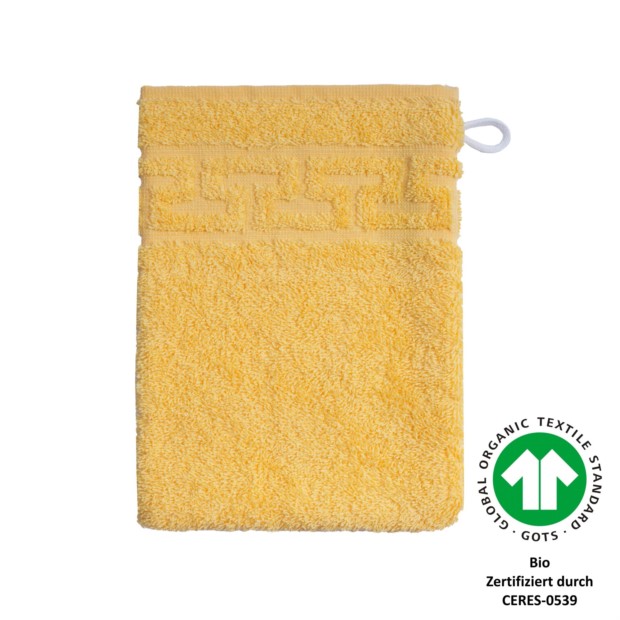 Jacquard M GOTS banane Waschhandschuh Gr��e 17/22 