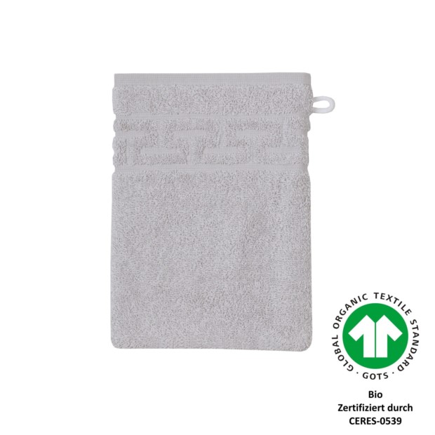Jacquard M GOTS chrom Waschhandschuh Gr��e 17/22 c