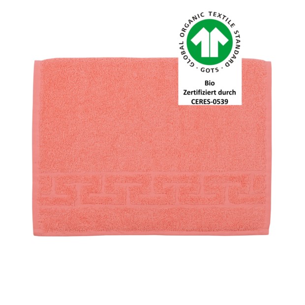 Jacquard M GOTS peach pink G�stetuch 30x50 cm