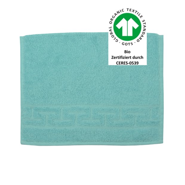 Jacquard M GOTS aqua sky G�stetuch 30x50 cm