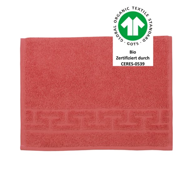 Jacquard M GOTS blutorange G�stetuch 30x50 cm