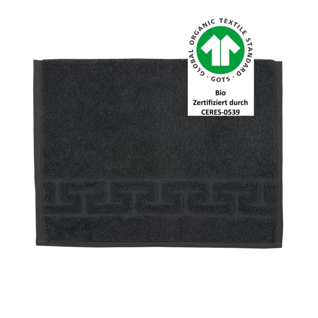 Jacquard M GOTS graphit G�stetuch 30x50 cm