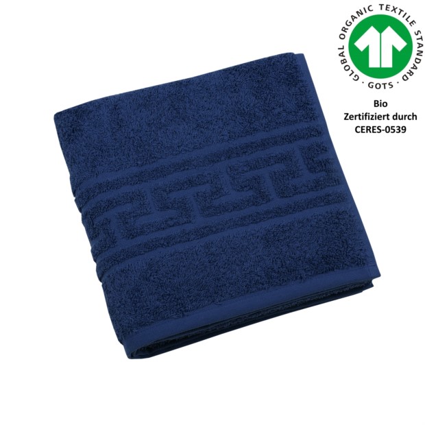 Jacquard M GOTS nachtblau Handtuch 50x100 cm