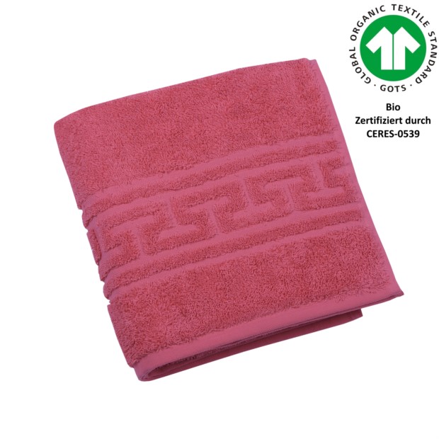 Jacquard M GOTS preiselbeere Handtuch 50x100 cm