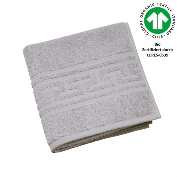 Jacquard M GOTS chrom Handtuch 50/100 cm