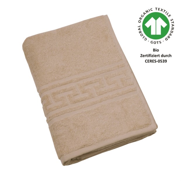 Jacquard M GOTS mandel Duschtuch 70x140 cm