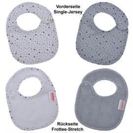 Sterne grau Druckknopflatz 22x29 cm 2er Set