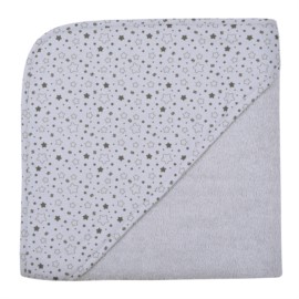 Sterne hellgrau Kapuzen-Bt. 100x100 cm