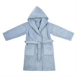 Wal stahlblau Kinder-Bademantel Gr��e 92-140