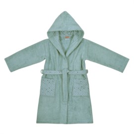 Sterne eisblau Kinder-Bademantel Gr��e 86-128
