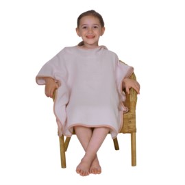 Musselin Uni lachsrosa-erika Bade-Poncho 60x75 cm