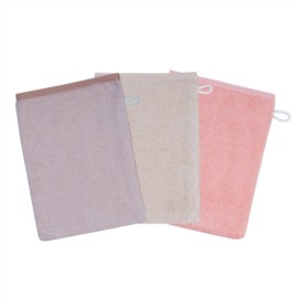 Waschhandschuh 3er Pack rosa/greige 