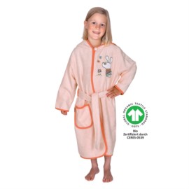 Hase Schm. Ros� Kinder-Bademantel Gr. 74/80