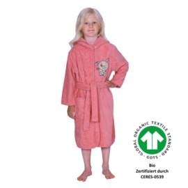 Hund koralle Kinder-Bademantel 74/80-86/92