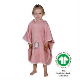 Igel rosa Bade-Poncho Gr��e 60x75 cm
