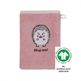 Igel rosa Waschhandschuh Gr��e 15x21cm