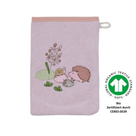 Igel Schnecke rosa Waschhandschuh Gr��e 15x21 cm