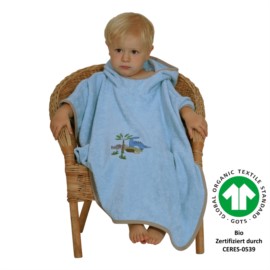 Dinos bleu Bade-Poncho Gr��e 60x75 cm