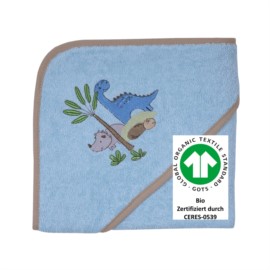 Dinos bleu Kapuzen-Bt. Gr��e 80x80 cm