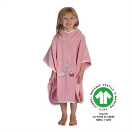 Dinofamilie rosa Bade-Poncho Gr��e 60x75 cm