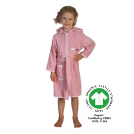 Dinofamilie rosa Kinder-Bademantel 74/80-110/116