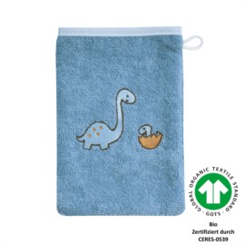 Dinofamilie stahlblau Waschhandschuh Gr��e 15x21 c