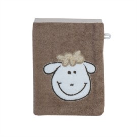 Schaf hellbraun Waschhandschuh 