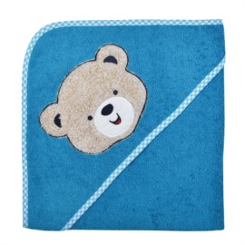 Teddykopf petrol Kapuzen-Bt. Gr��e 100x100 cm