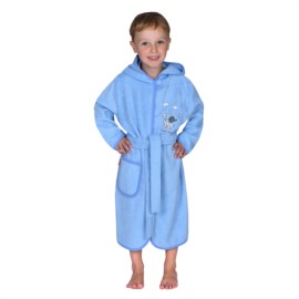 Tierpyramide blau Bademantel Gr��e 74/80