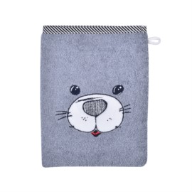 Seehund grau Waschhandschuh Gr��e 15x21 cm