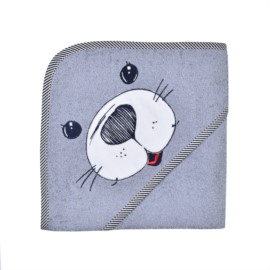 Seehund grau Kapuzen-Bt. Gr��e 80x80 cm