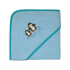 Pinguine eisblau Kapuzen-Bt. Gr��e 80x80 cm