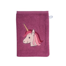 Einhorn light mauve Waschhandschuh Gr��e 15x21 cm