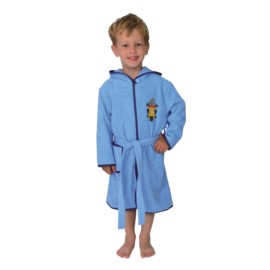 Bikerb�r hellblau Kinder-Bademantel Gr. 74/80