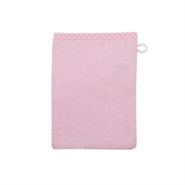 ros�-Vichykaro Waschhandschuh Gr��e 15/21