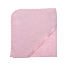 ros�-Vichykaro Kapuzen-Badetuch 80 x 80 cm