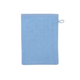 bleu-Vichykaro Waschhandschuh Gr��e 15/21