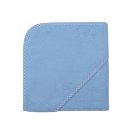 bleu-Vichykaro Kapuzen-Badetuch 80 x 80 cm