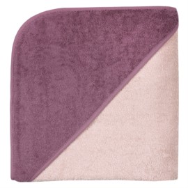 Uni peach-mauve Riesen-Kapuzen-Badetuch 140x140 cm