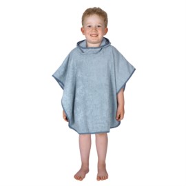 Uni stahlblau Bade-Poncho Gr��e 60x75 cm
