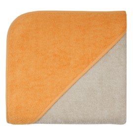 Uni greige-camel Kapuzen-Badetuch 140x140 cm