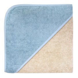 Uni greige-stahlblau Kapuzen-Bt. Gr��e 100x100 cm